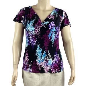 Grace Elements Cowl Neck Top Size L Multicolor